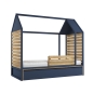 Preview: Hausbett NEW YORK 90x200 mit Schubladen in Blau für Kinderzimmer | www.kids-ambiente.com